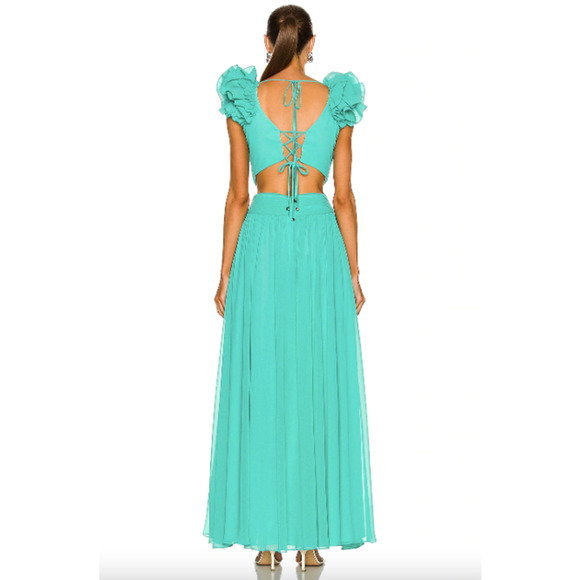 PatBo Cyan Flutter Sleeve Maxi Dress - Picture 3 of 16